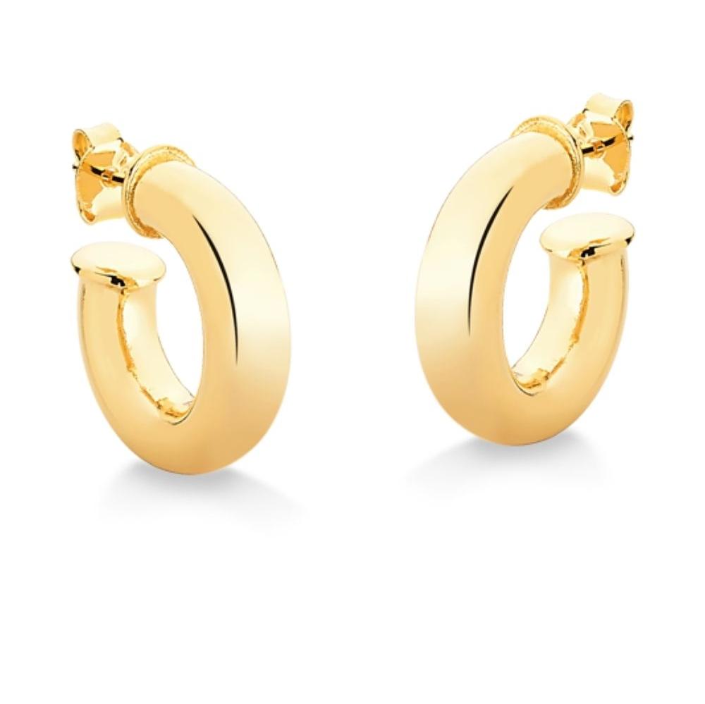 BRINCO DE ARGOLA LISA FOLHEADO AOURO 18K