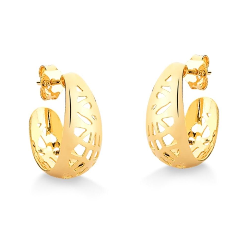 BRINCO DE ARGOLA VAZADA FOLHEADO A OURO 18K