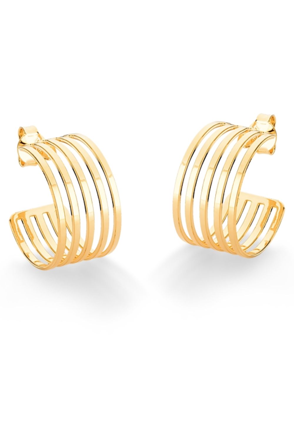 BRINCO DE ARGOLA CINCO ELOS FOLHEADO A OURO 18K