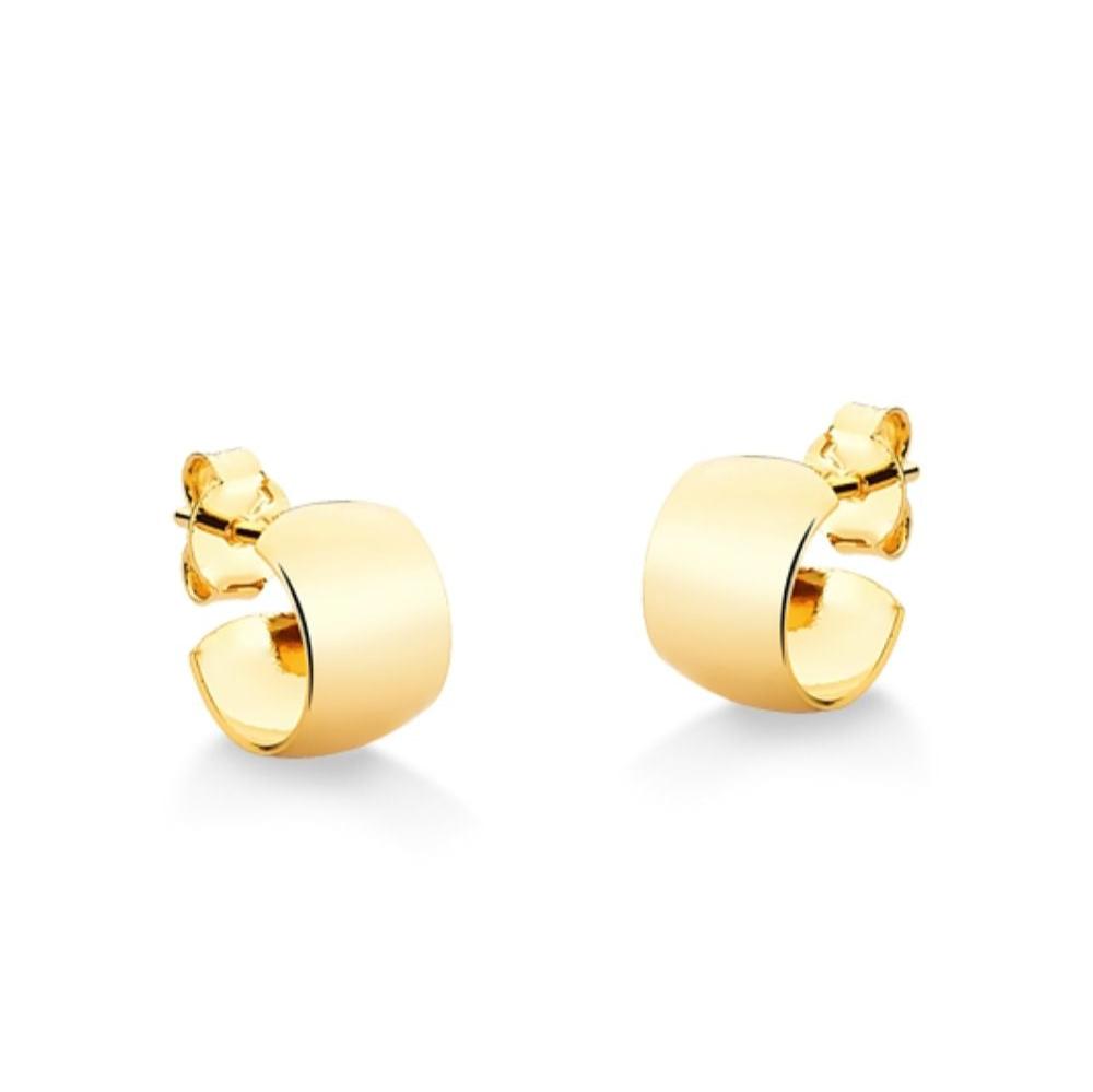 BRINCO DE ARGOLA LISA PEQUENA FOLHEADA A OURO 18K
