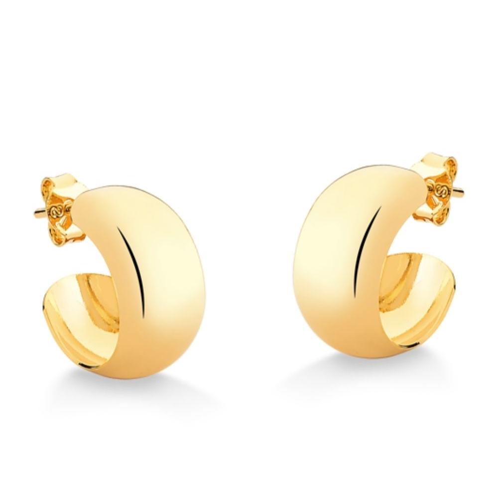 BRINCO DE ARGOLA LISA MÉDIA FOLHEADO A OURO 18K
