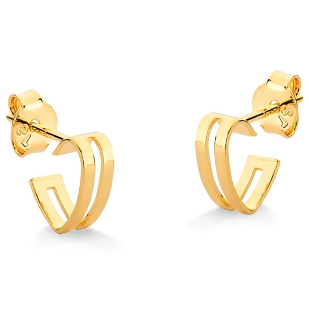 BRINCO DE ARGOLA VAZADA FOLHEADO A OURO 18K