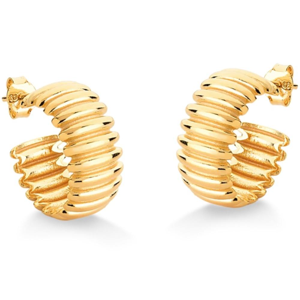 BRINCO DE ARGOLA SEGMENTADA FOLHEADO A OURO 18K