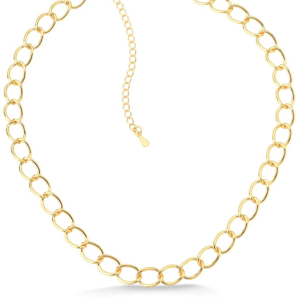 COLAR CHOKER ELO MÉDIO FOLHEADO A OURO 18K