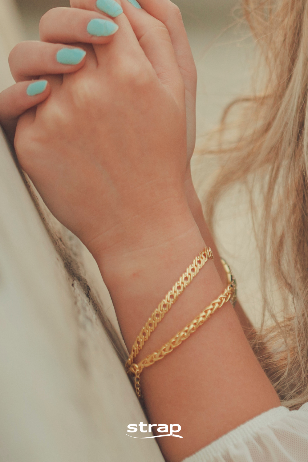 PULSEIRA DE ELOS FOLHEADO A OURO 18K