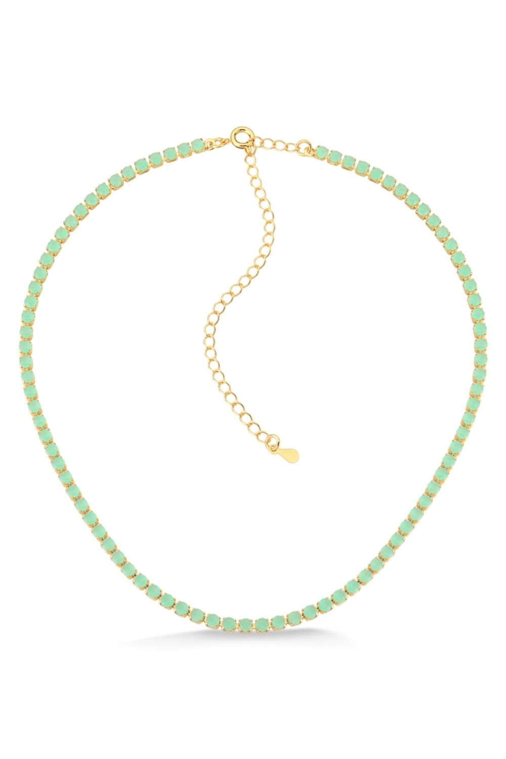 COLAR CHOKER RIVIEIRA VERDE MÉDIA FOLHEADO A OURO 18K