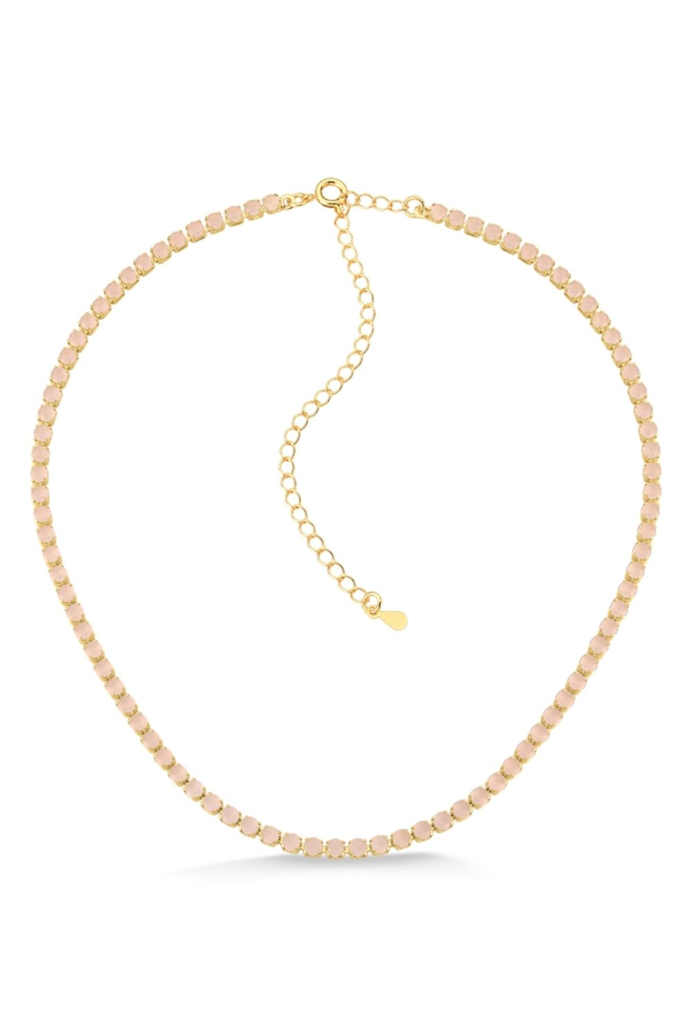 COLAR CHOKER RIVIEIRA ROSA MÉDIA FOLHEADO A OURO 18K