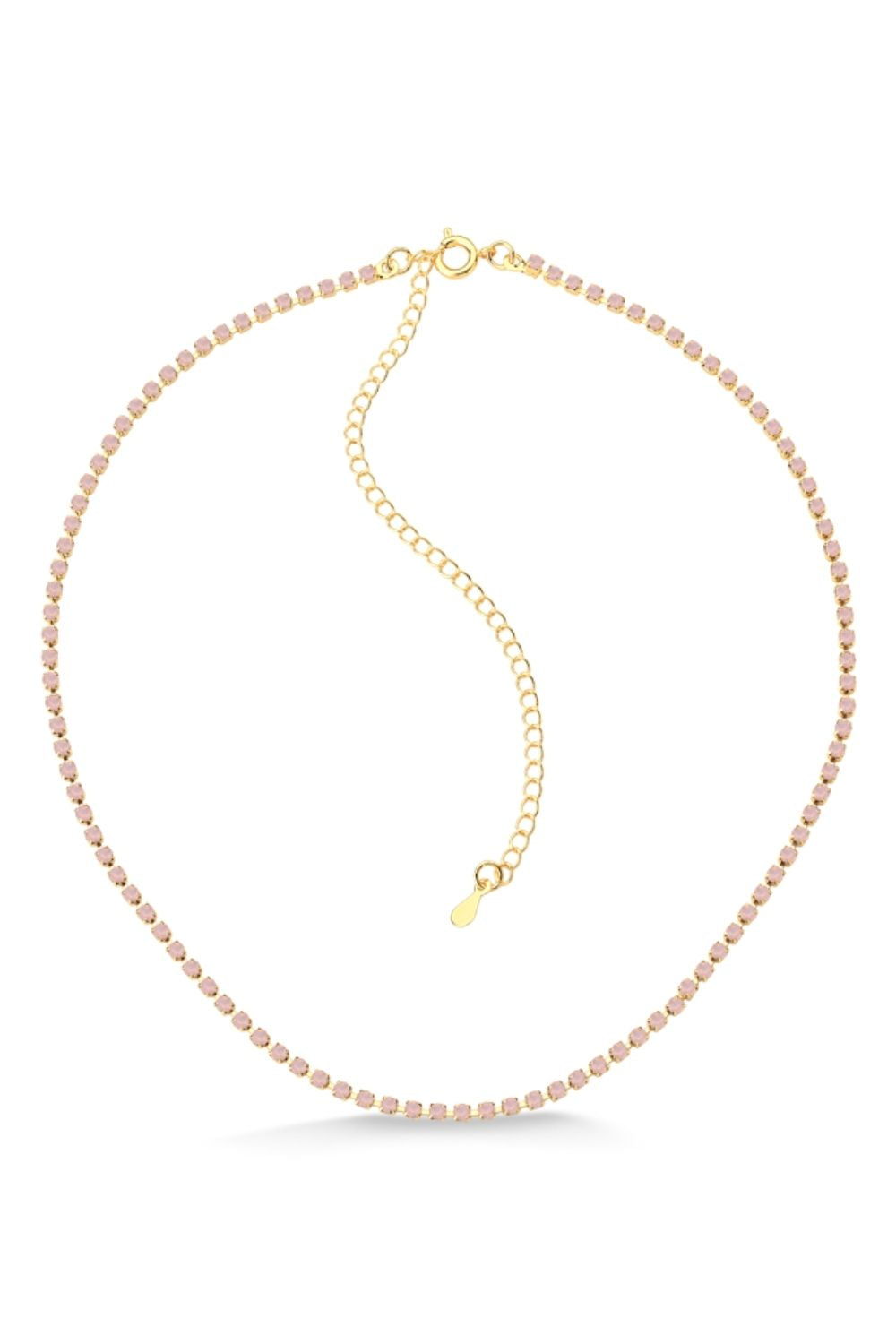 COLAR CHOKER RIVIEIRA ROSA PEQUENA FOLHEADO A OURO 18K