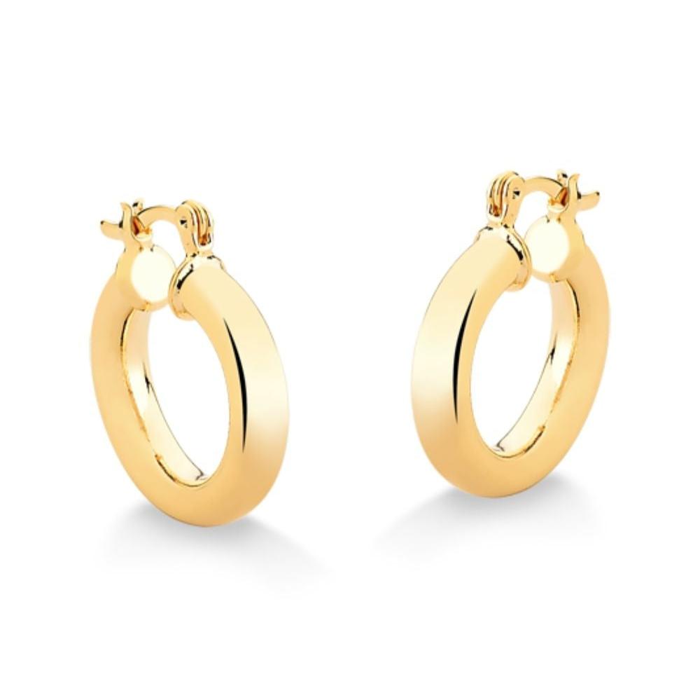 BRINCO DE ARGOLA FECHADA PEQUENA FOLHEADO A OURO 18K