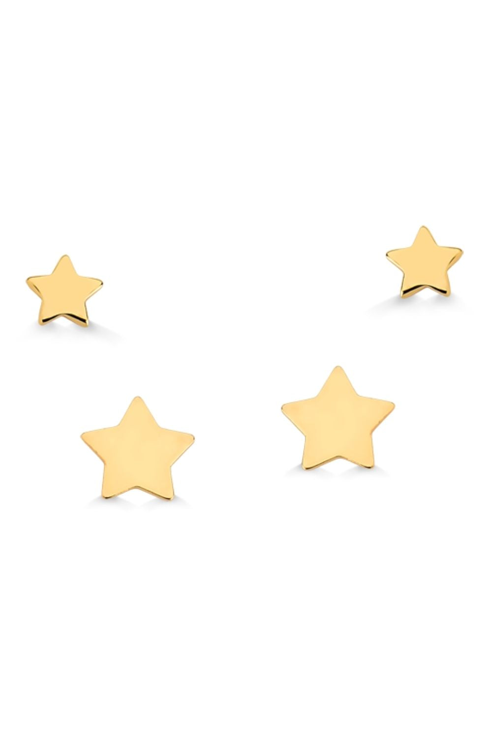 MINI BRINCO DUPLA DE ESTRELAS FOLHEADO A OURO 18K