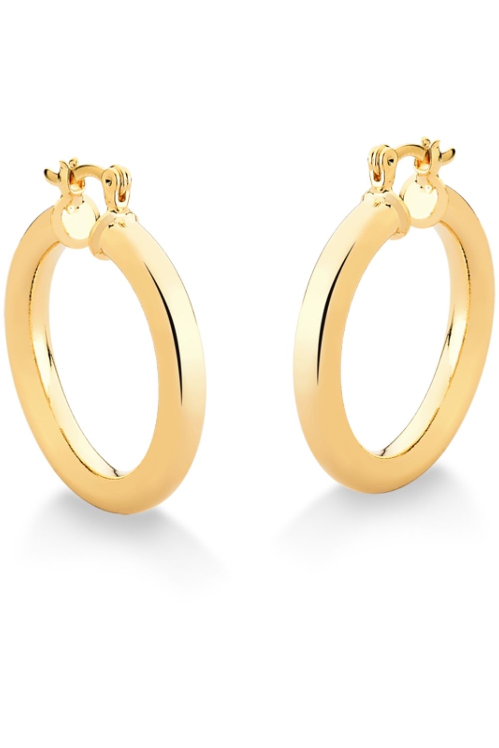 BRINCO DE ARGOLA FECHADA GRANDE FOLHEADO A OURO 18K