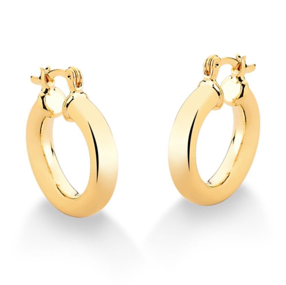 BRINCO DE ARGOLA FECHADA MÉDIA FOLHEADO A OURO 18K