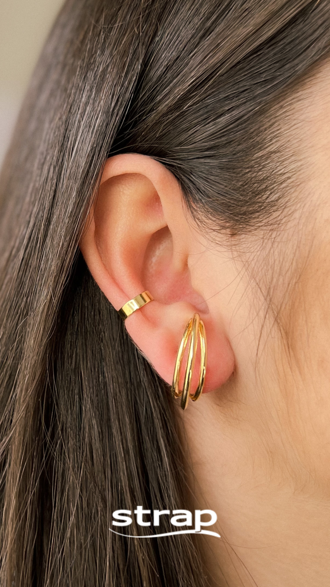 PIERCING DE ORELHA FINO FOLHEADO A OURO 18K