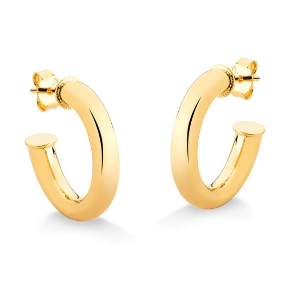 BRINCO DE ARGOLA TUDO MÉDIA FOLHEADO A OURO 18K