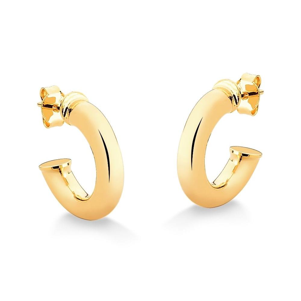 BRINCO DE ARGOLA TUDO PEQUENA FOLHEADO A OURO 18K