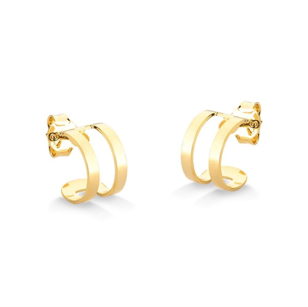 BRINCO DE ARGOLA VAZADA PEQUENA FOLHEADO A OURO 18K