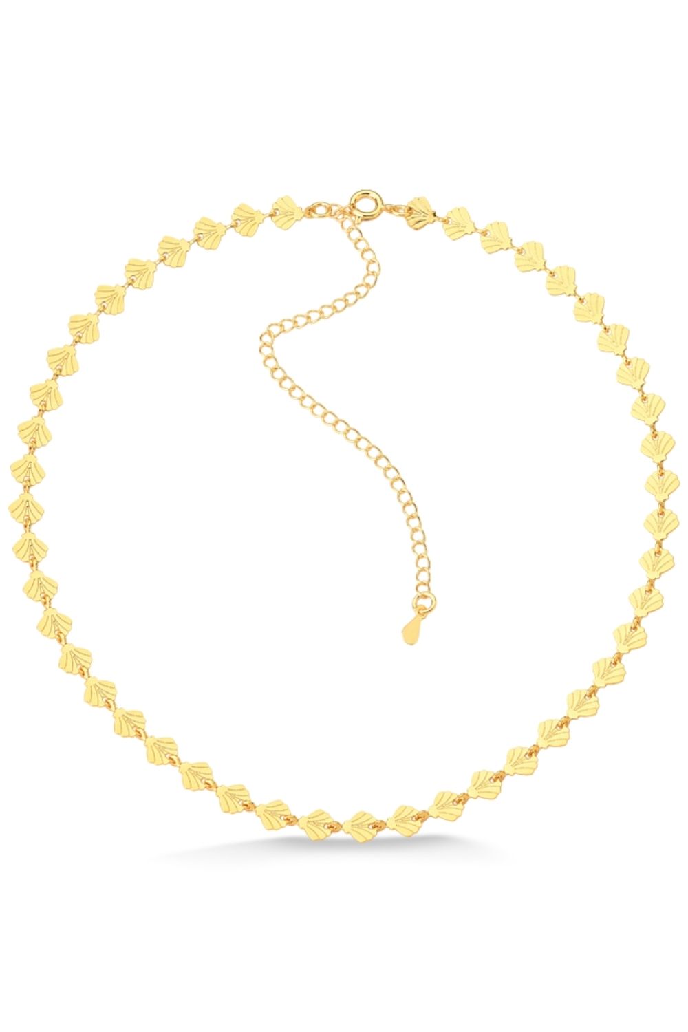 COLAR CHOKER DE CONCHAS FOLHEADO A OURO 18K