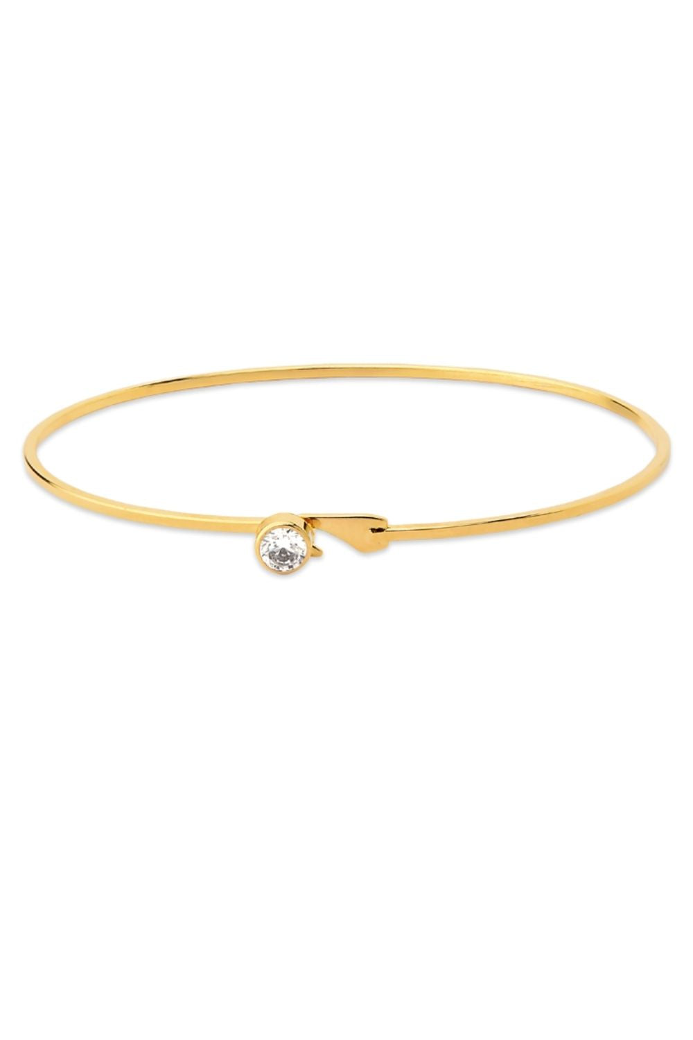 BRACELETE COM FECHO E ZIRCÔNIA FOLHEADO A OURO 18K
