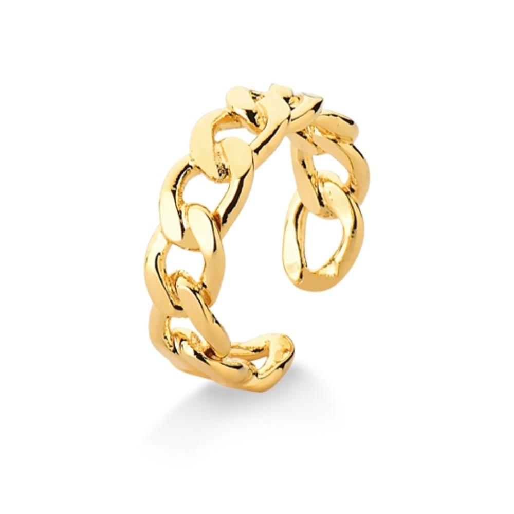 BRINCO PIERCING DE PRESSÃO EM ELO ITALIANO MÉDIO FOLHEADO A OURO 18K