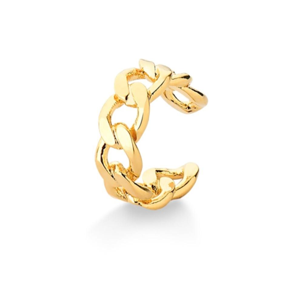 BRINCO PIERCING DE PRESSÃO EM ELO ITALIANO PEQUENO FOLHEADO A OURO 18K