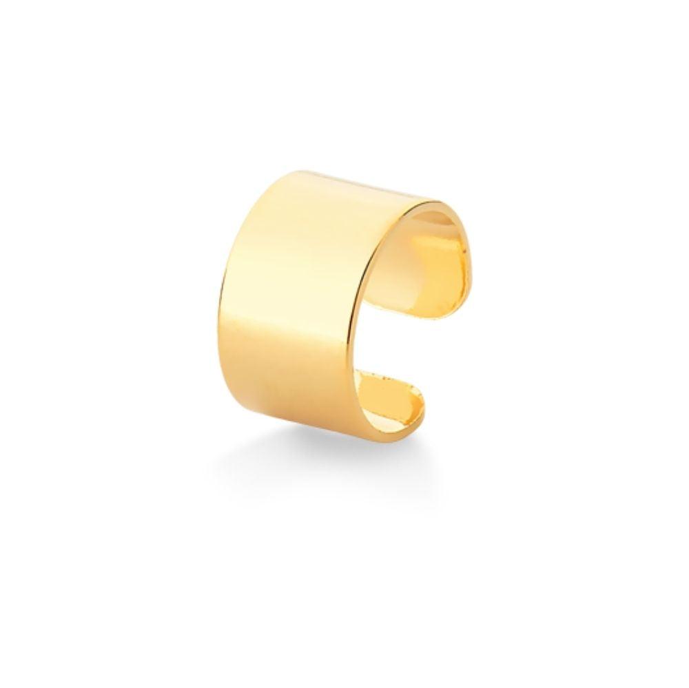 BRINCO PIERCING DE PRESSÃO LISO LARGO FOLHEADO A OURO 18K