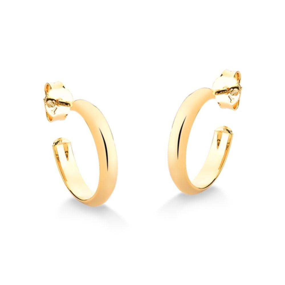 BRINCO DE ARGOLA LISA MÉDIA FOLHEADO A OURO 18K