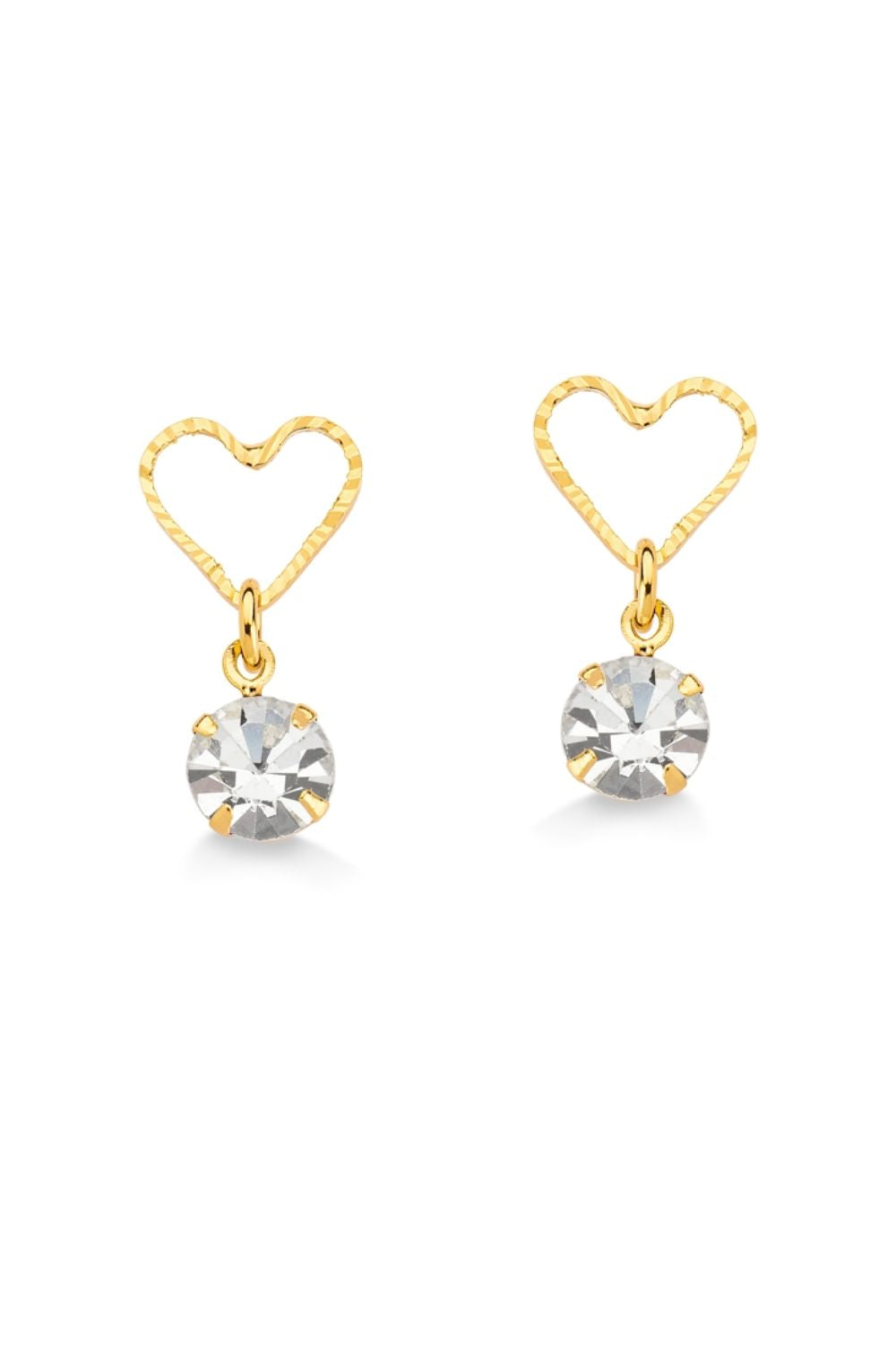BRINCO DE CORAÇÃO COM PINGENTE DE ZIRCÔNIA FOLHEADO AOURO 18K