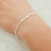 PULSEIRA DE PRATA ESTEIRA 2 FIOS HUMANIZADA