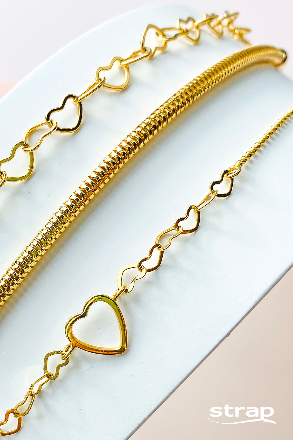 PULSEIRA RABO DE RATO FOLHEADA A OURO 18K