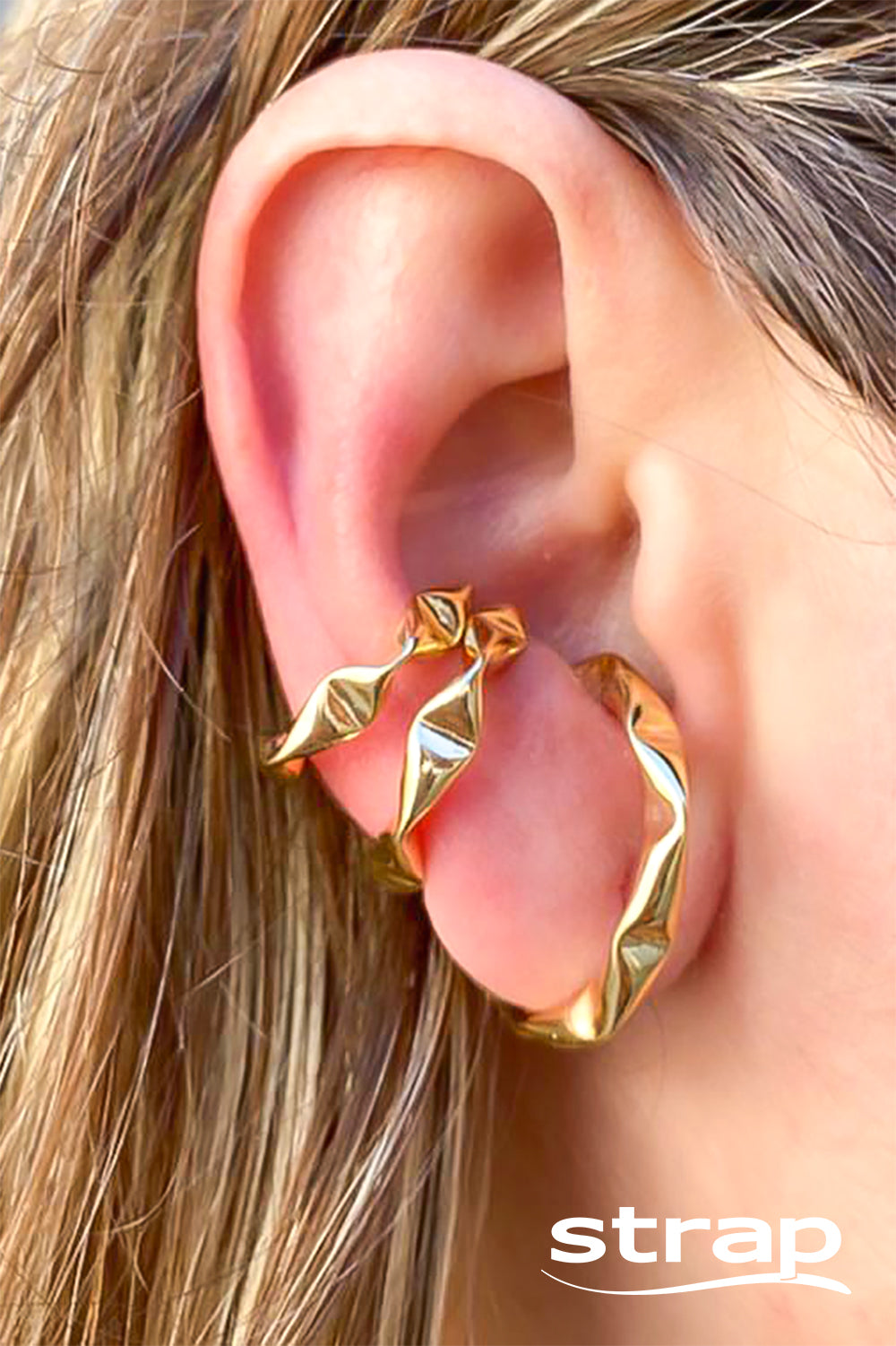 BRINCO TRIO DA JULIETTE FOLHEADO A OURO 18K