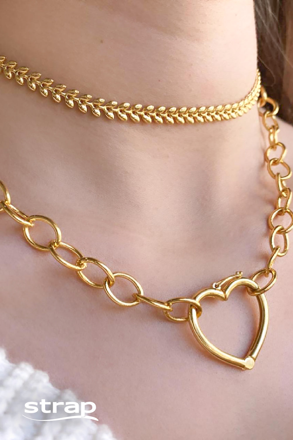 COLAR CHOKER FOLHAS REDONDAS FOLHEADO A OURO 18K