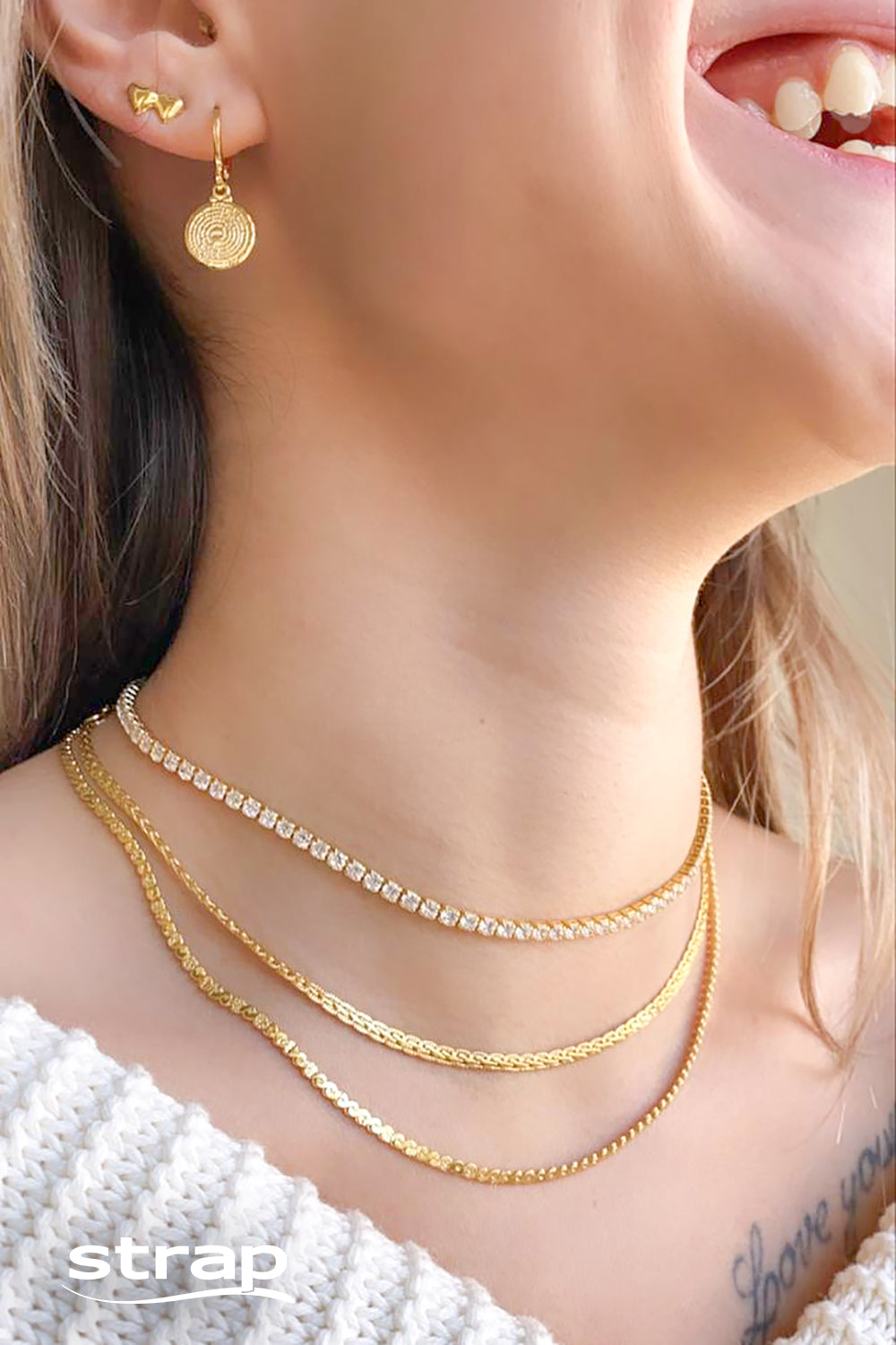 COLAR CHOKER TRANÇADO FOLHEADO A OURO 18K