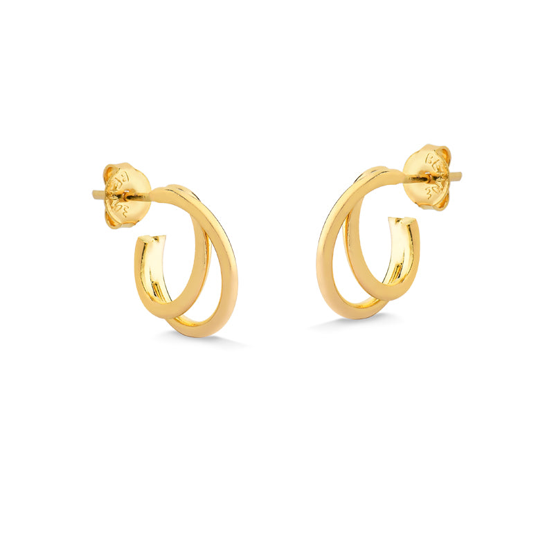 BRINCO CURVAS PEQUENO FOLHEADO A OURO 18K