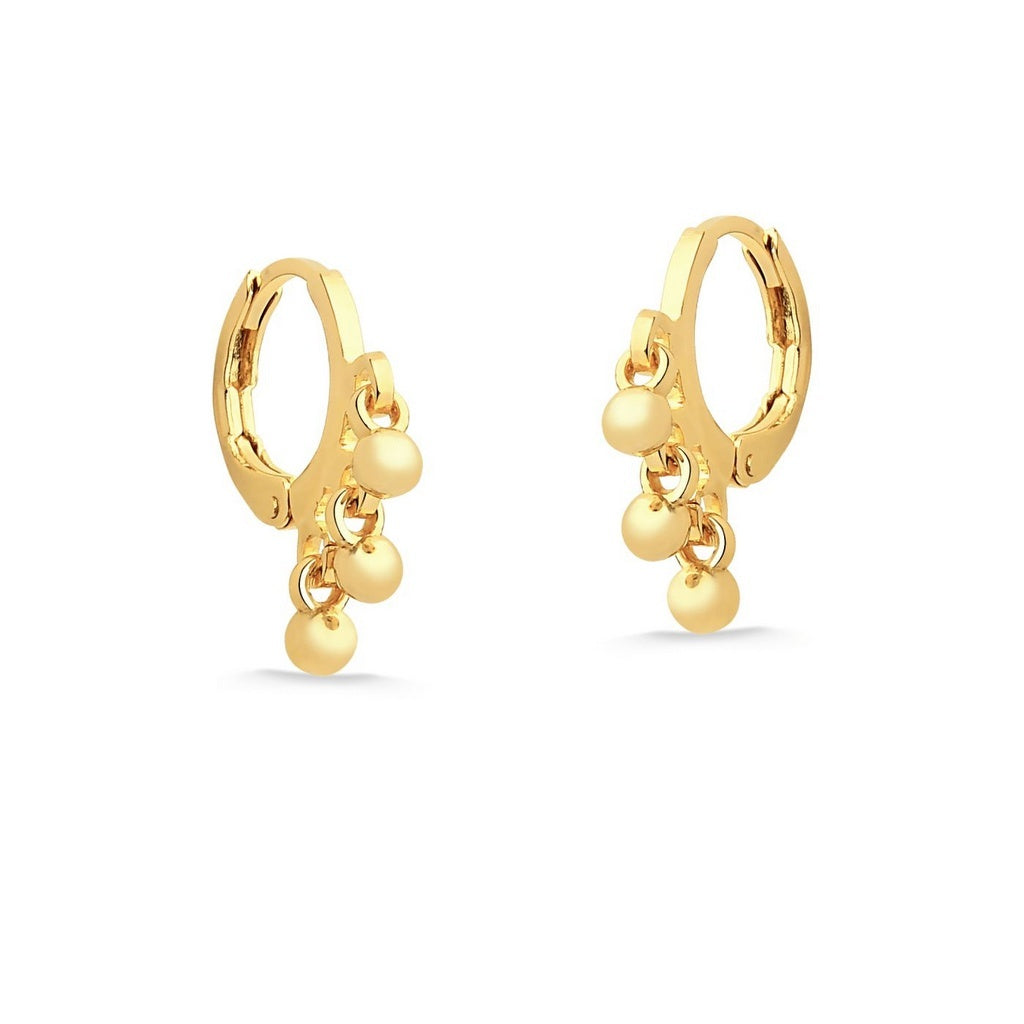 BRINCO DE ARGOLA FECHADA COM BOLINHAS FOLHEADO A OURO 18K