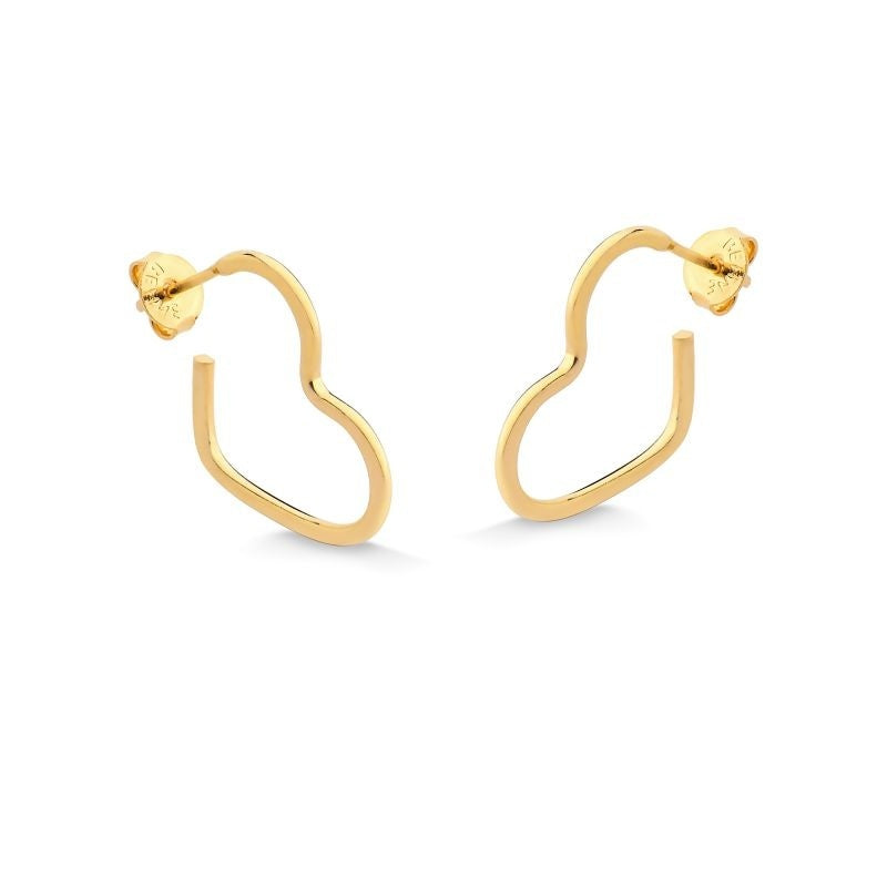 BRINCO ARGOLA CORAÇÃO PEQUENO FOLHEADO A OURO 18K