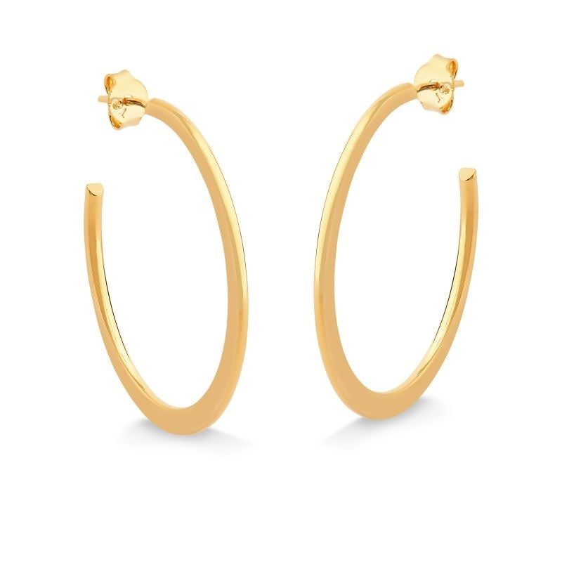 BRINCO DE ARGOLA GRANDE LISA FOLHEADO A OURO 18K