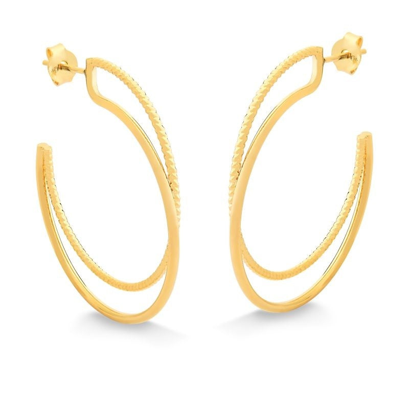 BRINCO DE ARGOLA  DUPLA FOLHEADA A OURO 18K