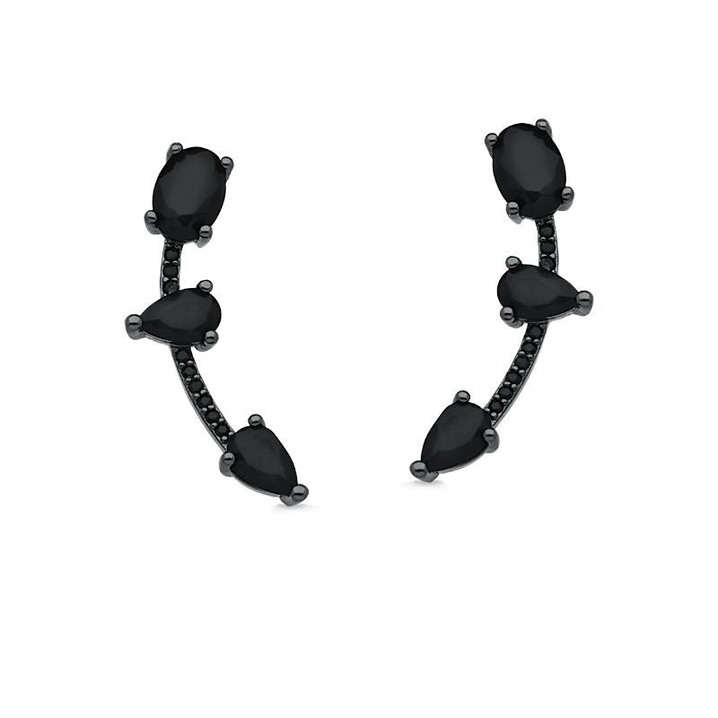 BRINCO EAR CUFF MIRALOI COM ZIRCÔNIAS PRETAS
