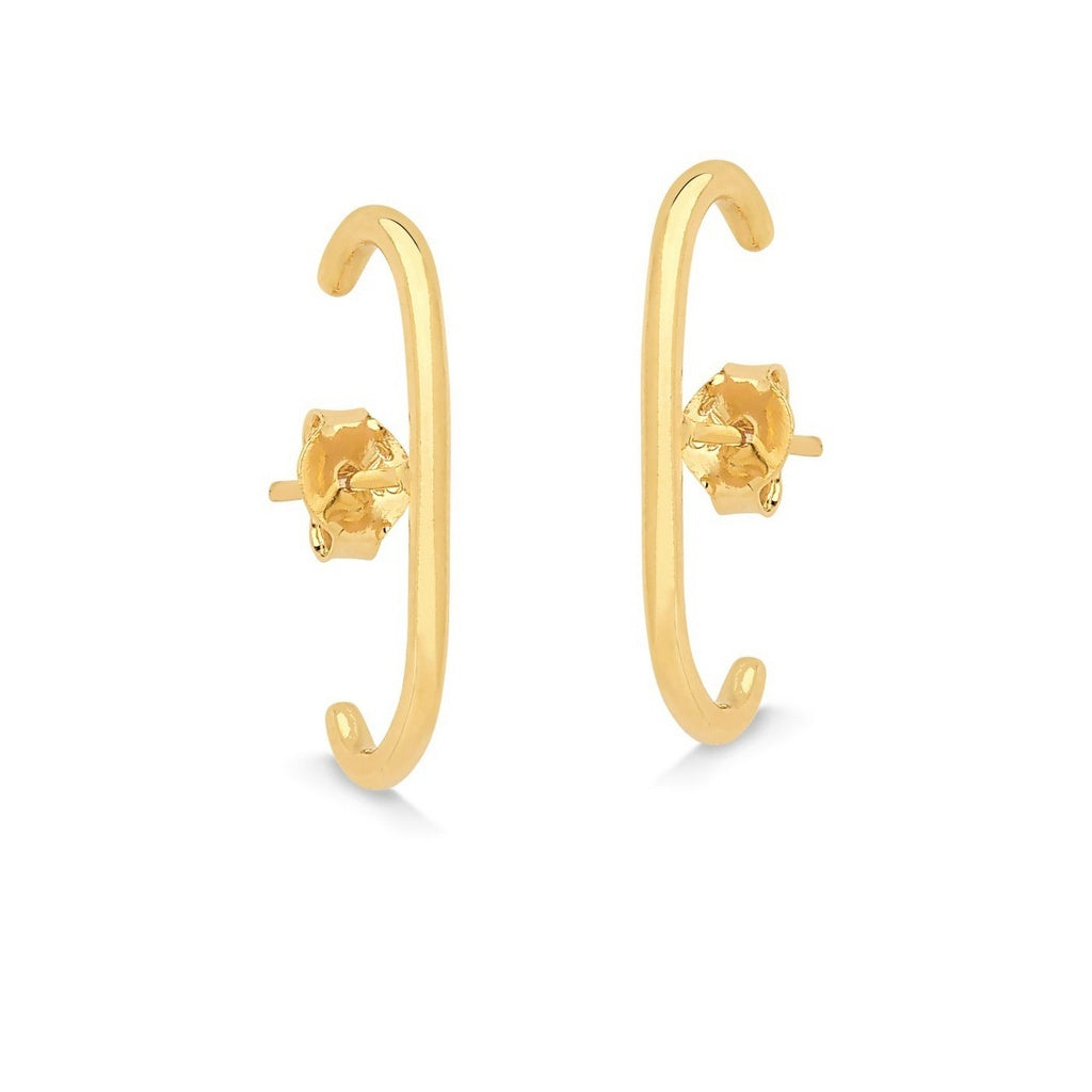 BRINCO EAR HOOK LISO FOLHEADO A OURO 18K