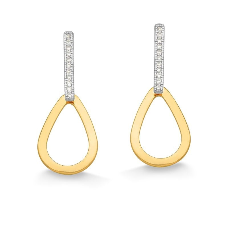 BRINCO GOTA CRAVEJADO DE ZIRCÔNIAS FOLHEADO A OURO 18K