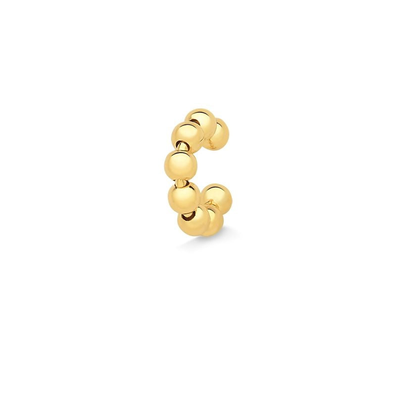 PIERCING DE PRESSÃO PARA ORELHA DE ESFERAS FOLHEADO A OURO 18K