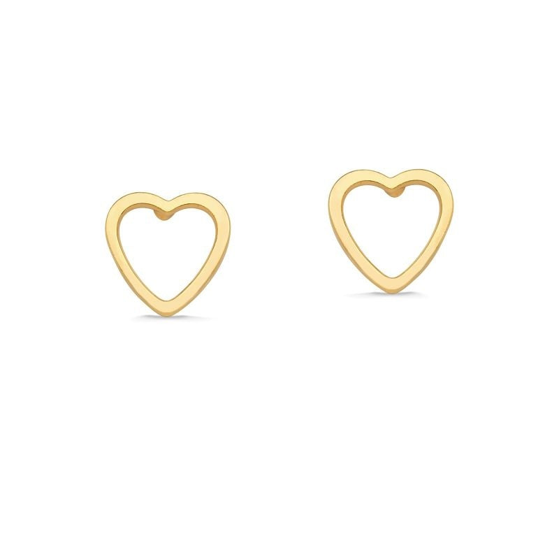 BRINCO MINI DE CORAÇÃO MÉDIO FOLHEADO EM OURO 18K