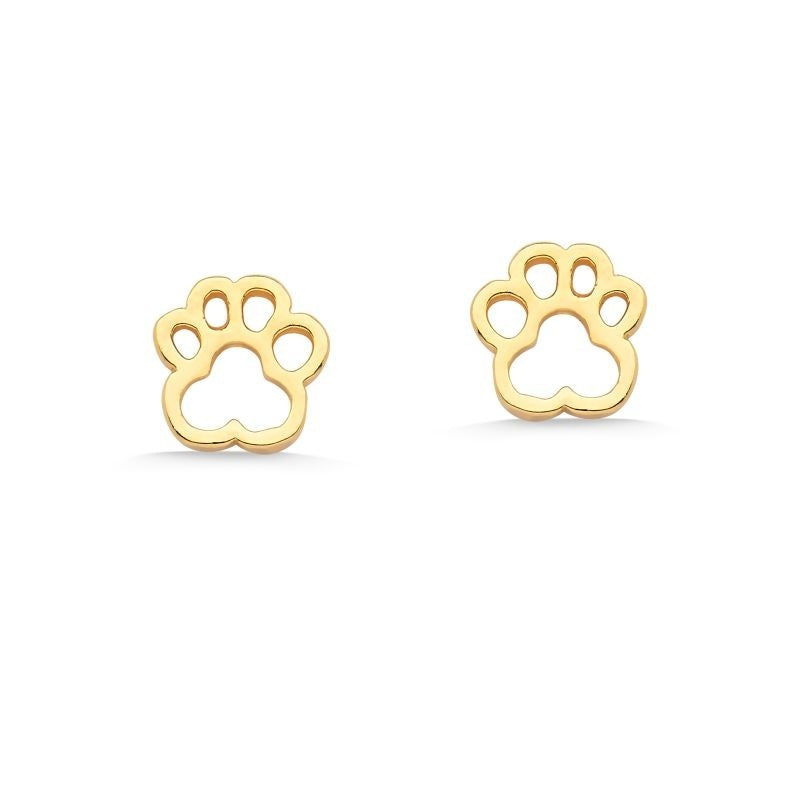 BRINCO MINI PATA DE PET FOLHEADO A OURO 18K