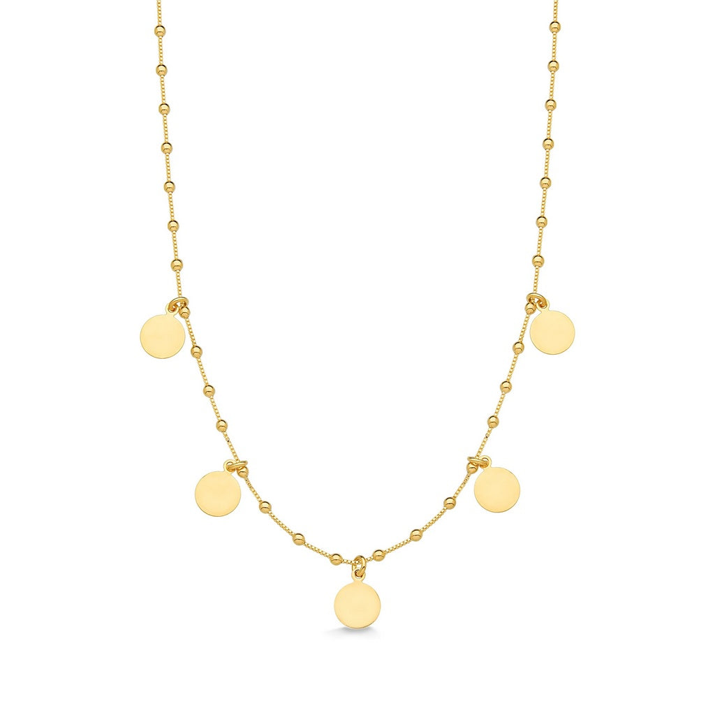 COLAR CHOKER COM CONFETES E BOLINHAS FOLHEADO A OURO 18K