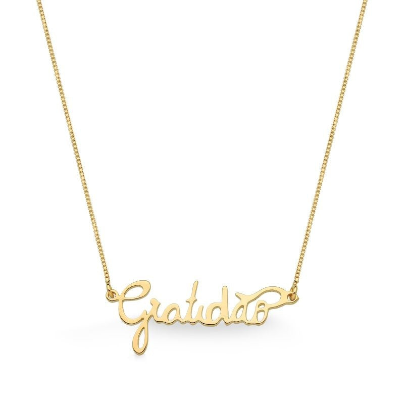 COLAR GRATIDÃO FOLHEADO A OURO 18K