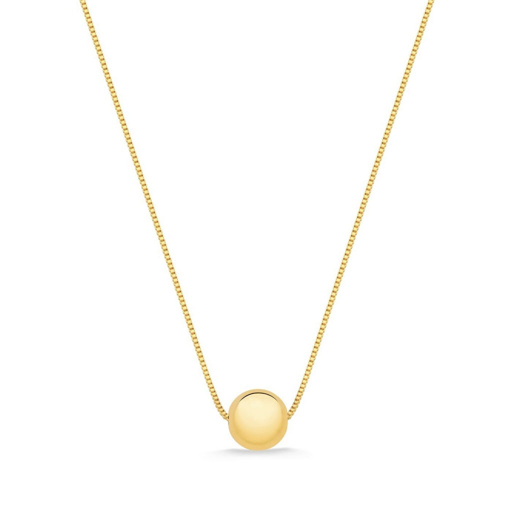 COLAR DE BOLA GRANDE FOLHEADO DE OURO 18K