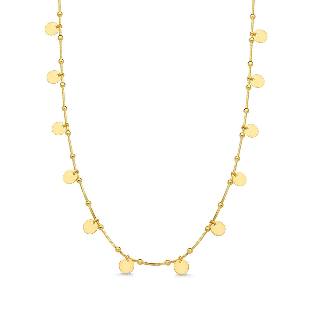 COLAR CHOKER COM CORRENTE DE BOLINHAS E CONFETES