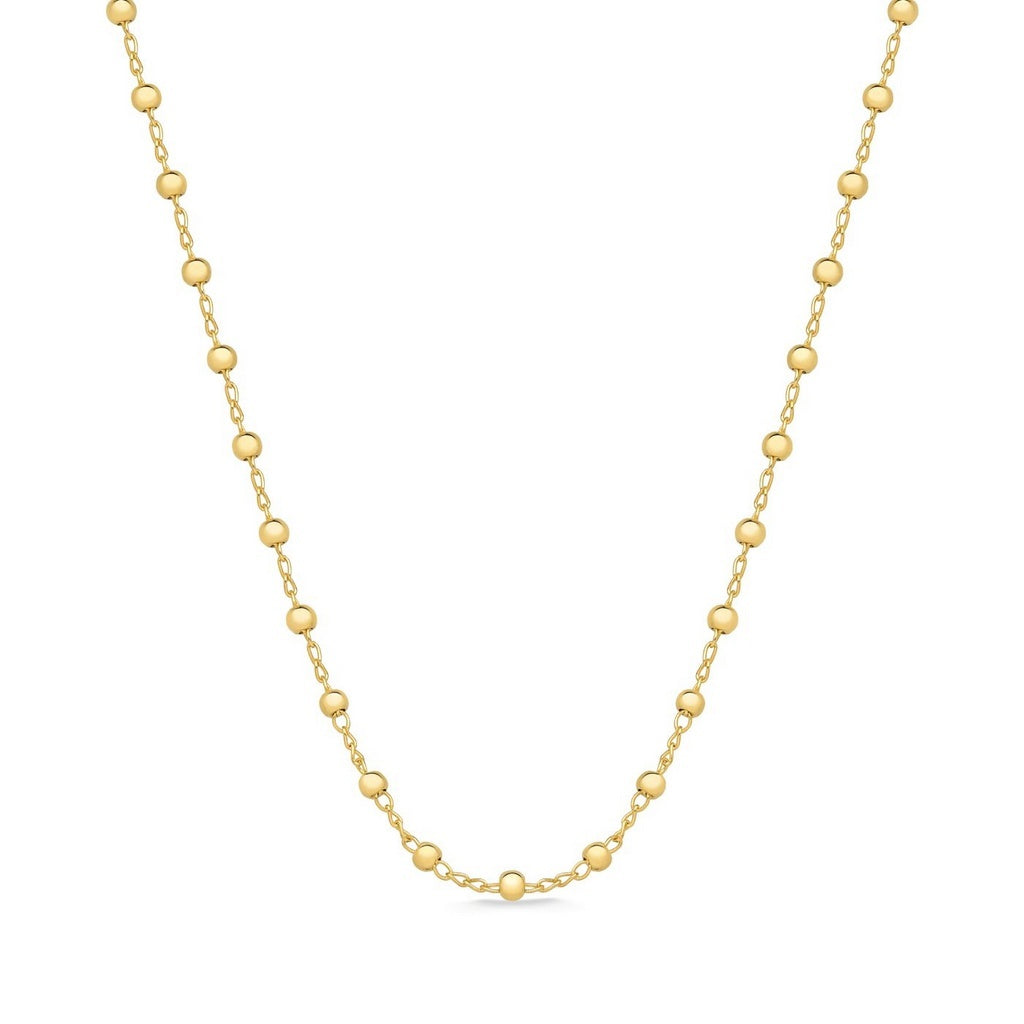 COLAR CHOKER DE BOLINHAS FOLHEADO A OURO 18K