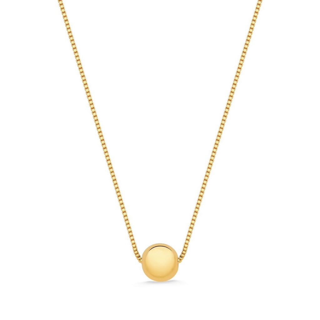 COLAR DE BOLA MEDIA FOLHEADO DE OURO 18K