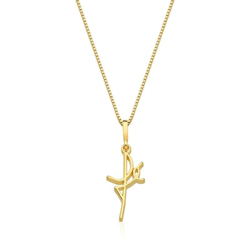 COLAR COM PINGENTE FÉ FOLHEADO A OURO 18K